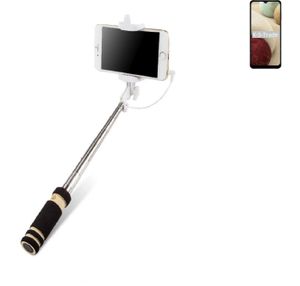 K-S-Trade Selfie Stick kompatibel mit Samsung Galaxy A12 Nacho  Selfiestick kabelgebunden Monopod mit Kabel Stab Stange Selfportrait Handheldstick