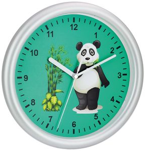 Kinderwanduhr – Panda-Motiv – ABS-Gehäuse – Plastikglas – GERÄUSCHLOS – Gehäuse-Ø: 25 cm