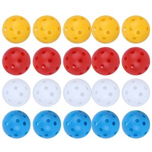 20 ks zmiešaných farebných plastových dutých golfových loptičiek pre tréning golfu v interiéri