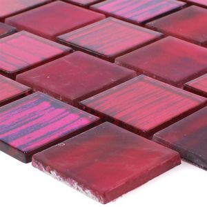 Muster von Glasmosaik Fliesen Lanzarote Pink Schmal
