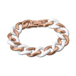 Amello Panzer Armband rosegold weiß Damen Schmuck Edelstahl D2ESAX20W0