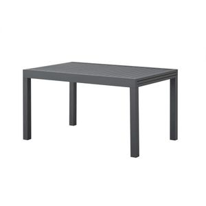 Rechteckiger ausziehbarer Gartentisch für 6 bis 8 Personen - Aluminiumstruktur - L 135–270 x T 90 x H 75 cm - Dunkelgrau