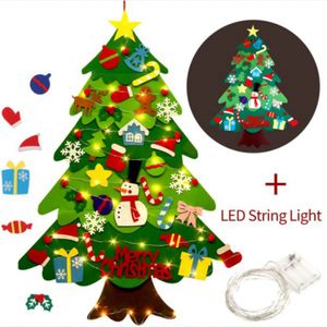 DIY Filz Weihnachtsbaum Dekoration mit LED Weihnachtsbaum für Kinder Geschenk