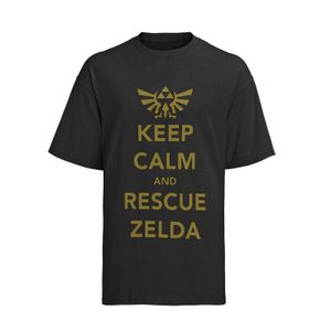 Oversize Bio Damen T-Shirt Keep calm rescue Zelda Legend LInk Schild Symbol