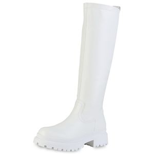 Giralin Damen Stiefel Reißverschluss Schuhe 902251, Farbe: Weiß, Größe: 41