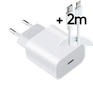 iPhone 12 13 14 15 Pro Max Schnell Ladegerät 20W Charger Netzteil USB C Power Adapter + 2m USB‑C auf Lightning Ladekabel Set für Apple