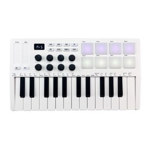 M-VAVE 25klávesová MIDI řídicí klaviatura, přenosný mini-USB klávesový MIDI kontrolér s 25 klávesami citlivými na rychlost, 8 RGB podsvícenými pady a 8 tlačítky