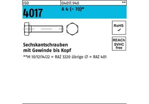 Sechskantschraube ISO 4017 VG M 8 x 8 A 4