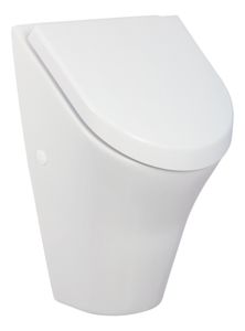 aquaSu® Urinal-Set ridaRo in weiß | Urinal inklusive Urinal-Deckel | Abgang und Zulauf hinten | Deckel mit Absenkautomatik | aus Sanitärkeramik | 55659 0