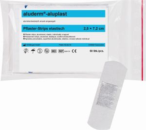 SÖHNGEN® 1009179 aluderm®-aluplast omietkové pásiky - elastické, 2,5x7,2 cm, 50 ks