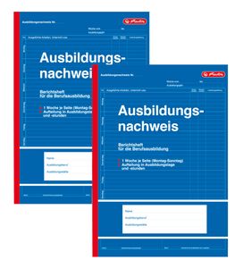 Herlitz 2 Berichtshefte A4 28 Blatt für die Berufsausbildung Ausbildungsnachweis