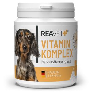 REAVET Vitamin Komplex 100g, b Vitamine Hund, Vitamine Hund, Vitamine Katze, Multivitamin Pulver für Hunde, rein natürlich