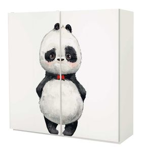 MyMaxxi -  Klebefolie Möbel passend für IKEA Pax Schrank Schiebetüren  Motiv Kinder Panda Tiere  Möbelfolie selbstklebend  Dekofolie Tattoo Aufkleber Folie für Schlafzimmer und Kinderzimmer