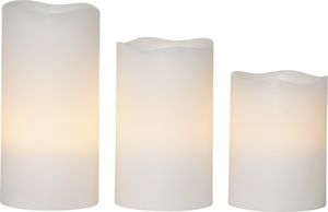 LED-Wachskerzen 'May', 3er Set, weiß, 8 Funktion