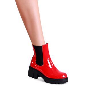 topschuhe24 2568 Damen Plateau Stiefeletten Lack Chelsea Boots , Farbe:Rot, Größe:37 EU topschuhe24 2568 Damen Plateau Stiefeletten Lack Chelsea Boots , Farbe:Rot, Größe:37 EU