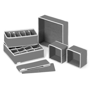 Navaris Aufbewahrungsboxen Organizer Ordnungssystem für Wäsche - 6 Boxen für Kleiderschrank oder Schubladen - Stoffboxen in verschiedenen Größen