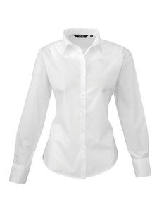Premier Workwear Damen Popeline Bluse langarm PR300 white 38 (S/10)