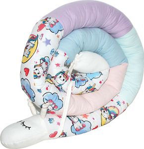 Bettschlange/Bettschnecke XXL (Motiv Einhorn) **Länge 250cm** Nestchenschlange**personalisiert