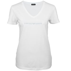 EMPORIO ARMANI Damen T-Shirt V Neck V Ausschnitt (1er Pack) Weiß/White1 L