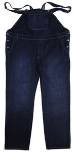 Übergrößen Latz-Jeans mit Dehneinsätzen bequem Blau stonewashed 10XL