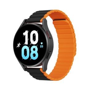 Curea pentru Samsung Galaxy Watch 4/5/Active 2, Huawei Watch GT 3 (42mm)/GT 3 Pro (43mm) - Dux Ducis LD Series - Black / Orange