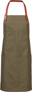 Latz-Schürze, Canvas, PolyurethanNackenband verstellbar, 4 Taschen, B 86 x L 86 cm  : 100% Baumwolle (10,02oz.) : olive