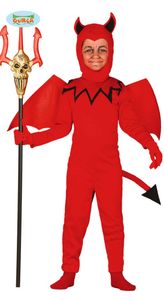 Teufel mit Flügeln Kinder Kostüm Gr. 98-146, Größe:128/134
