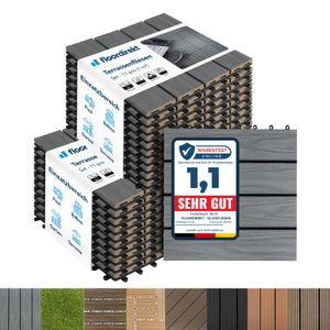 WPC dlaždice Click Terrace Tiles Classic Grey 30x30 cm 22 kusov (2m²)