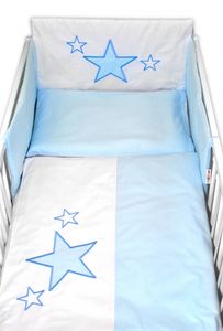 Baby Nellys Mantinel s povlečením Baby Stars - modrý Velikost povlečení: 135x100