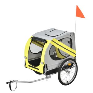 Príves na bicykel príves pre psov preprava psov do 26 kg príves na bicykel žltý [pro.tec]
