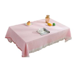 Staubdichte Outdoor-Tischdecken mit Fransen, knitterfreie Baumwoll-Leinen-Tischdecken für Partys, Buffets