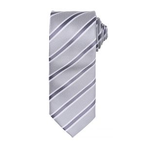 Pánska kravata Premier s vafľovým vzorom (2 ks/balenie) RW6950 (jedna veľkosť) (strieborná / tmavosivá)