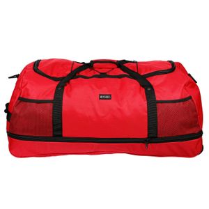 3 Rollen Reisetasche Sporttasche Dehnfalte Tasche Rot
