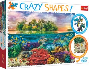 Trefl TR11113 Tropische Insel 600 Teile, Crazy Shapes, Premium Quality, für Erwachsene und Kinder ab 10 Jahren Puzzle, Farbig