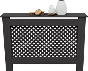 ECD Germany Heizkörperverkleidung mit Wabenmuster 112x19x82 cm, Schwarz, aus MDF lackiert für Schlafzimmer Wohnzimmer ECD Germany Heizkörperverkleidung mit Wabenmuster 112x19x82 cm, Schwarz, aus MDF lackiert für Schlafzimmer Wohnzimmer