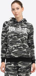 Frauen Kapuzensweatshirt CLOUGH Camo Grey XS Lonsdale