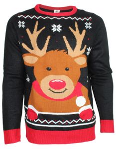 Wrong Christmas Sweater Gnome Pullover Herren Größe L Schwarz