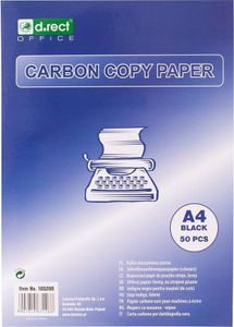D.RECT Kohlepapier für Schreibmaschine, DIN A4, Maschindurchschreibepapier, CARBON COPY PAPER, Schwarz, 50 Blatt