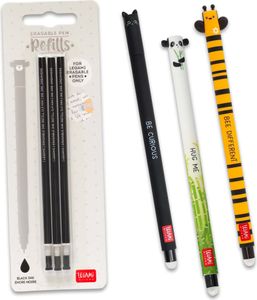 LEGAMI Gel Stift PANDA KITTY BIENE mit 3er Refill Schreibfarbe schwarz Stärke 0,7mm Set