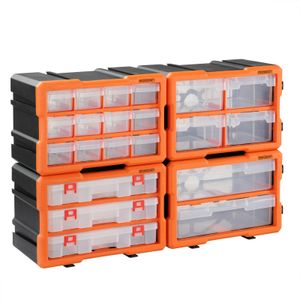 Monzana Kleinteilemagazin Sortimentskasten erweiterbar verschiedene Größen Sortierbox für Kleinteile Aufbewahrungsbox , Anzahl Fächer:72 Fächer Komplettset