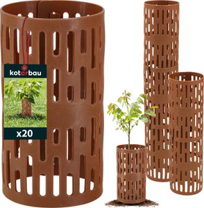 KOTARBAU® Baumschutz Wildverbiss 20er Set 20 cm Braun Kunststoff Rindenschutz Pflanzen und Baumstammschutz Schutz Stammschutz für Bäume Verbissschutz für Bäume Baummanschetten Baumschutzhülle Baumscho KOTARBAU® Baumschutz Wildverbiss 20er Set 20 cm Braun Kunststoff Rindenschutz Pflanzen und Baumstammschutz Schutz Stammschutz für Bäume Verbissschutz für Bäume Baummanschetten Baumschutzhülle Baumscho