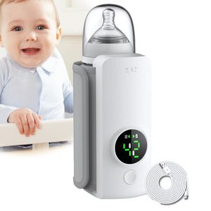 Tragbarer Flaschenwärmer Baby, Flaschenwärmer Baby Unterwegs, 6000 MAh Drahtloses Milchwärmer mit Intelligenter, Reiseflaschenwärmer