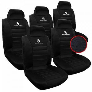 WOLTU 5er-Set Sitzbezüge Auto Einzelsitzbezug universal Größe Schwarz