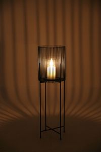 Windlicht mit Glaseinsatz 73cm Kerzenständer Kerzenhalter Blumentopfhalter Deko