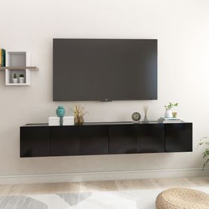 CLORIS NEW TV-Schränke - TV-Hängeschränke 3-teiliges,Schwarz 60x30x30 cm