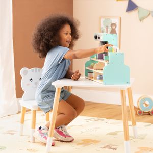 Navaris Kinder Café aus Holz - Kinderküche Kaffeemaschine - Rollenspiel ab 18 Monate - Kaufladen Kindercafé 28 Teile Zubehör - Spielküche Coffee Shop