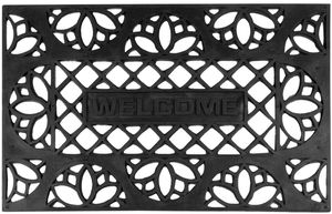 Fußmatte Gummi, "Welcome" in 40x60cm, Design: Leaves