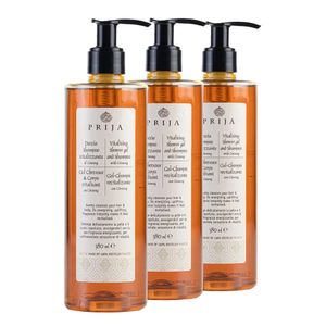 Prija Duschshampoo - Belebendes Reinigungsmittel für Körper und Haare mit Ginseng - 100% natürlich, veganfreundlich,  getestet (3 Stück)
