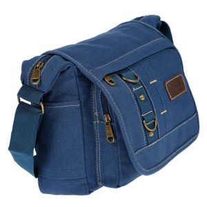 Damen Tasche Canvas Umhängetasche Schultertasche Crossover Bag Damenhandtasche Blau