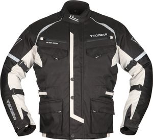 Modeka Tarex Motorrad Textiljacke, schwarz/hellgrau, 5XL